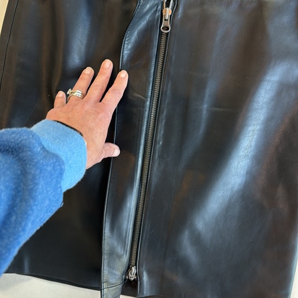 100% leather midi skirt - Picture 4 of 7